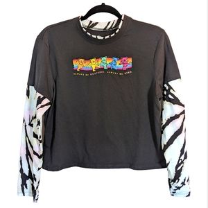 The Grateful Dead Always Be Grateful Be Kind Bears L/S Tie Dye Shirt Women Large